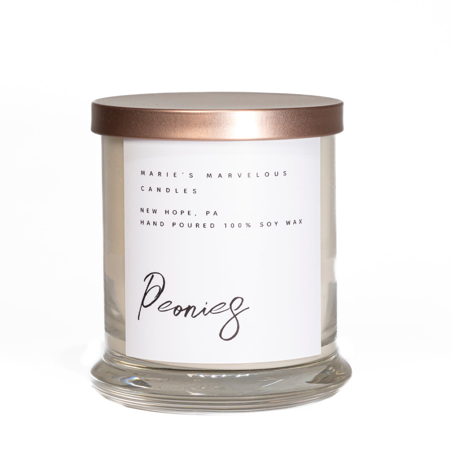 Classic Collection - Peonies fragrance in our 12.5 ounce glass jar