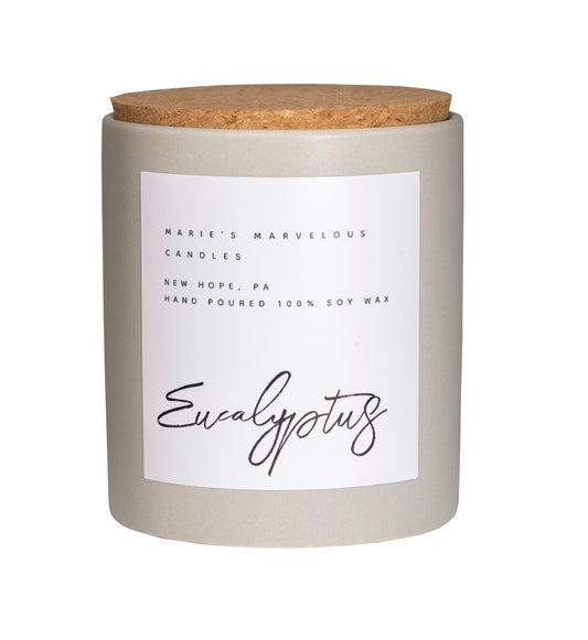 Luxury collection - Eucalyptus fragrance in our 15 ounce stone jar