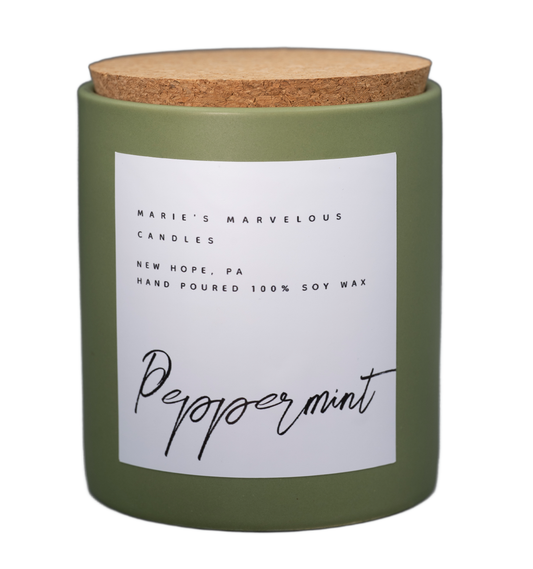 Luxury collection - Peppermint fragrance in our 15 ounce stone jar